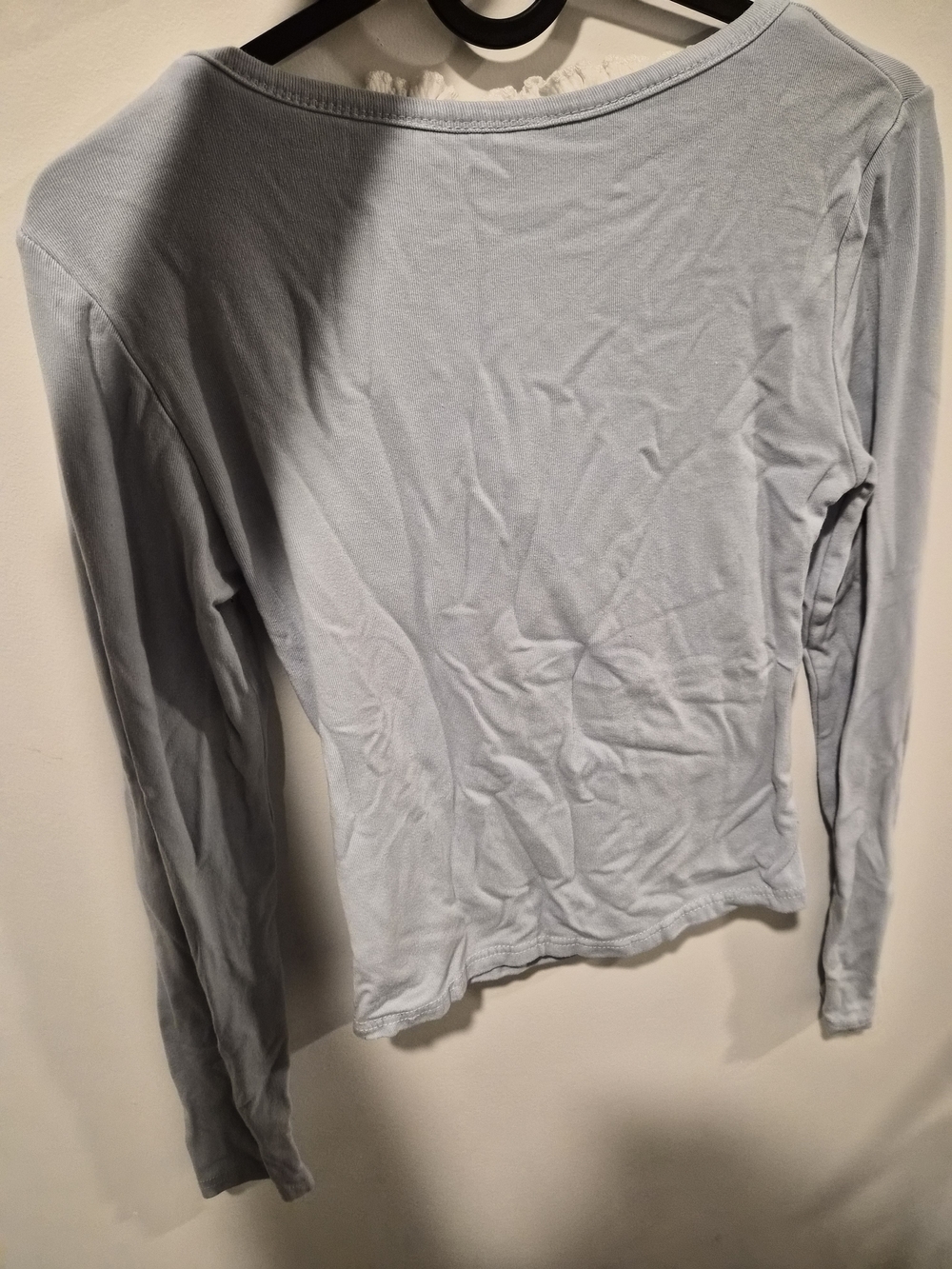 Light Blue Ruffle-Trim Long Sleeve Top - Picture 2 of 2